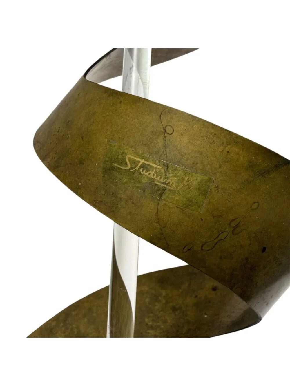 Vintage Studium Ki Candle Holder Sculptural Metal Glass Brutalist MCM Style 10